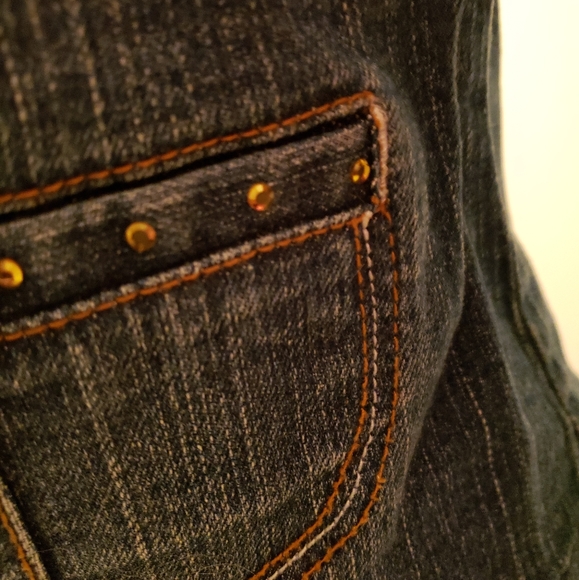 Casual Corner Stretch Jean Jacket Blazer Size 2 - Picture 3 of 4